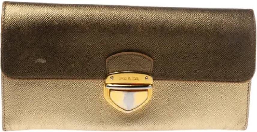 Prada Vintage Pre-owned Leather wallets Bruin Dames