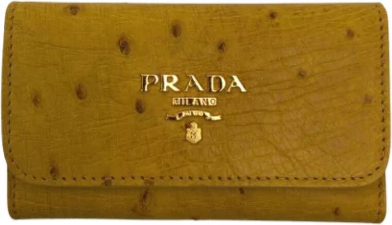 Prada Vintage Pre-owned Leather wallets Geel Dames