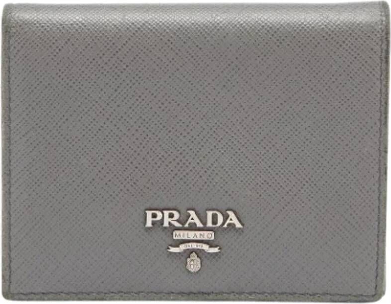 Prada Vintage Pre-owned Leather wallets Grijs Dames