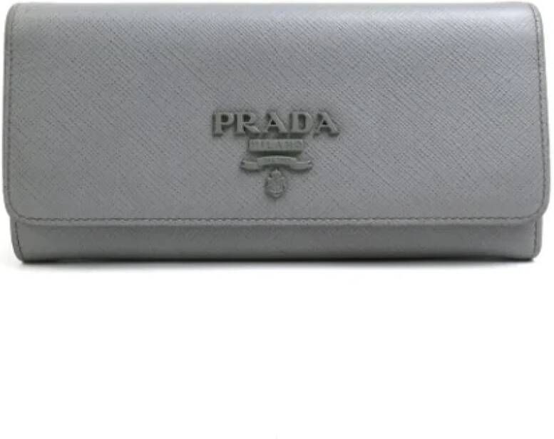 Prada Vintage Pre-owned Leather wallets Grijs Dames