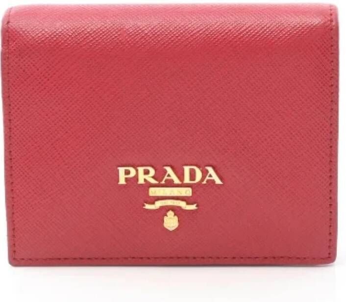 Prada Vintage Pre-owned Leather wallets Rood Dames