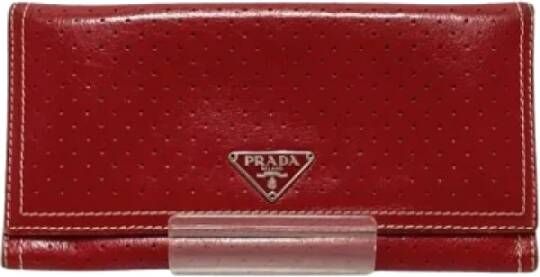 Prada Vintage Pre-owned Leather wallets Rood Dames
