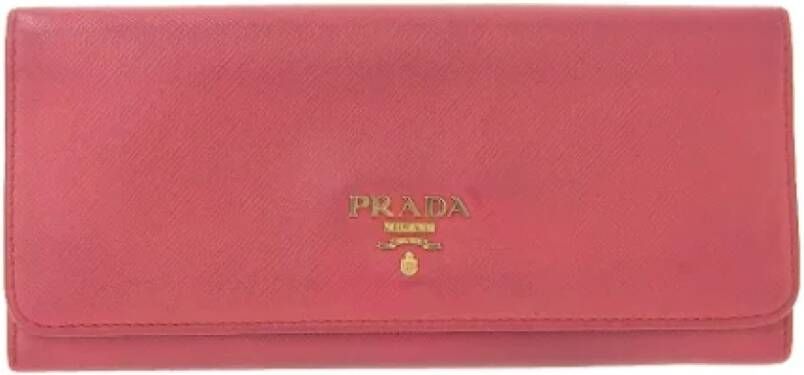 Prada Vintage Pre-owned Leather wallets Roze Dames
