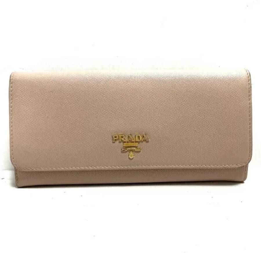 Prada Vintage Pre-owned Leather wallets Roze Dames