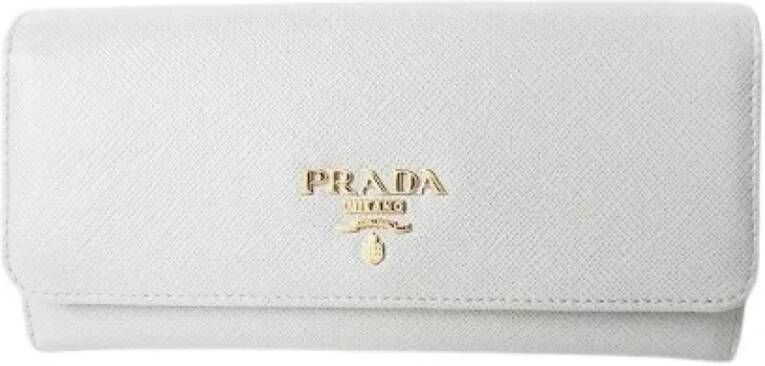 Prada Vintage Pre-owned Leather wallets Wit Dames