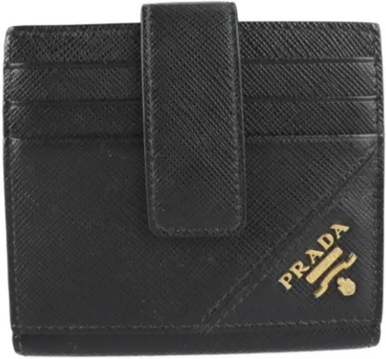Prada Vintage Pre-owned Leather wallets Zwart Dames