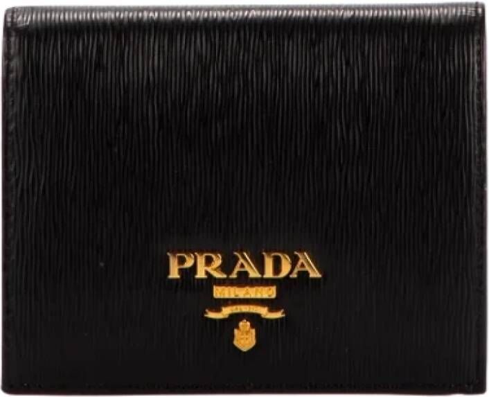 Prada Vintage Pre-owned Leather wallets Zwart Dames
