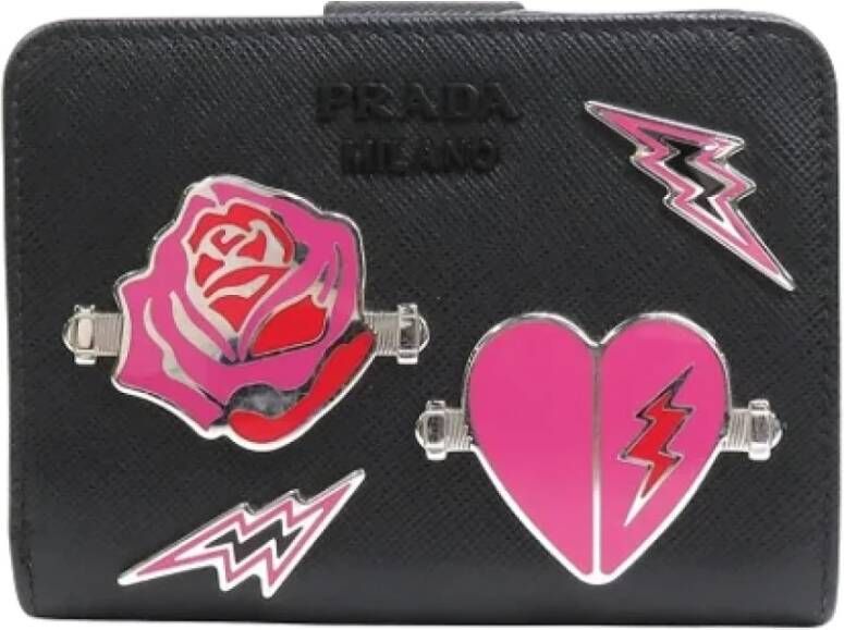 Prada Vintage Pre-owned Leather wallets Zwart Dames