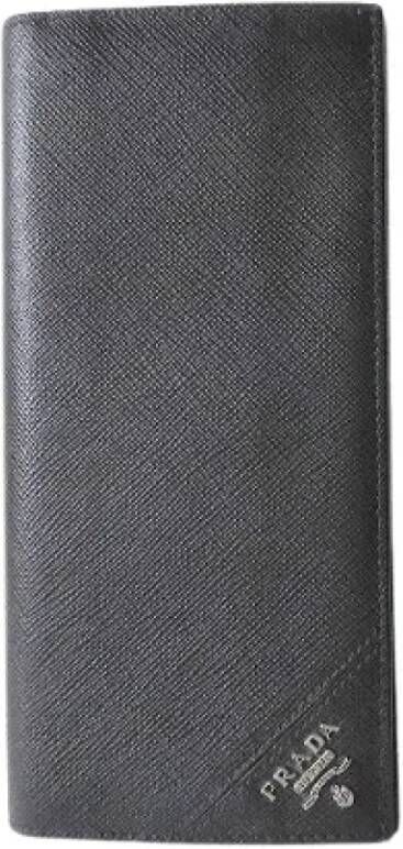 Prada Vintage Pre-owned Leather wallets Zwart Dames