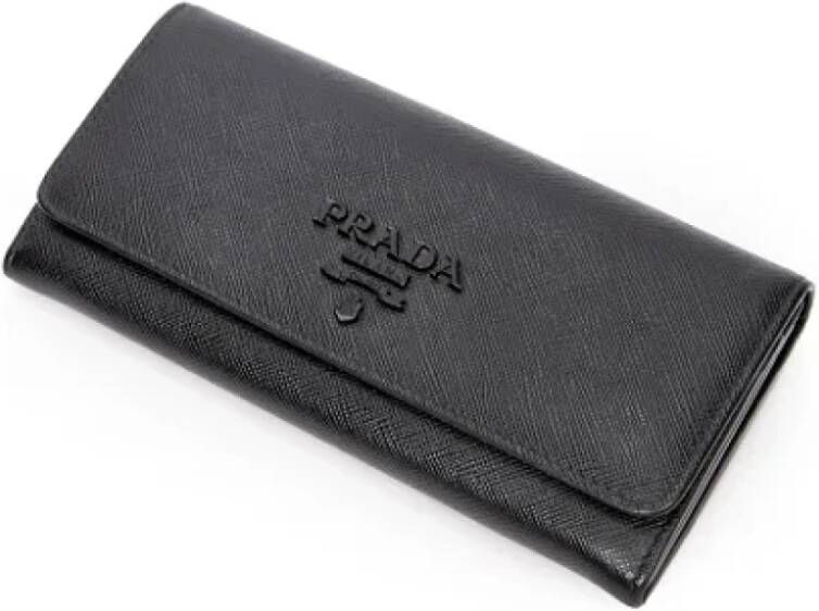 Prada Vintage Pre-owned Leather wallets Zwart Dames