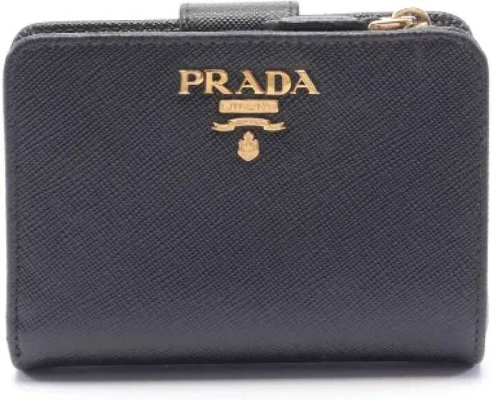 Prada Vintage Pre-owned Leather wallets Zwart Dames
