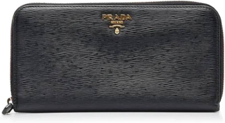 Prada Vintage Pre-owned Leather wallets Zwart Dames