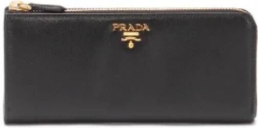 Prada Vintage Pre-owned Leather wallets Zwart Dames