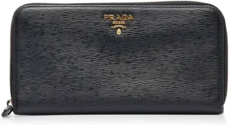 Prada Vintage Pre-owned Leather wallets Zwart Dames