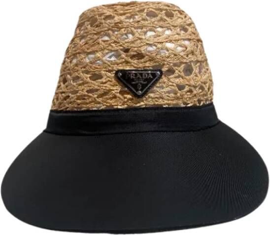 Prada Vintage Pre-owned Mesh hats Zwart Dames