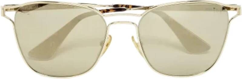 Prada Vintage Pre-owned Metal sunglasses Geel Dames