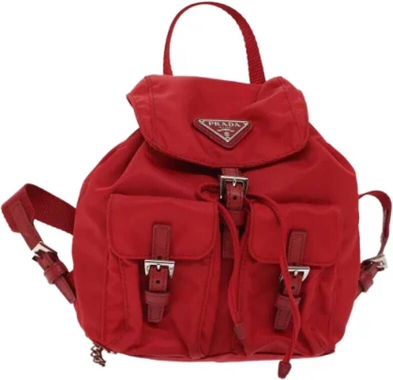 Prada Vintage Pre-owned Nylon backpacks Red Dames