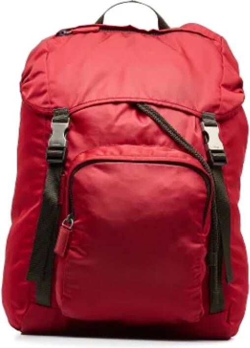 Prada Vintage Pre-owned Nylon backpacks Rood Dames