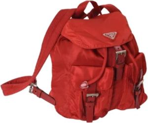 Prada Vintage Pre-owned Nylon backpacks Rood Dames