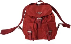 Prada Vintage Pre-owned Nylon backpacks Rood Dames