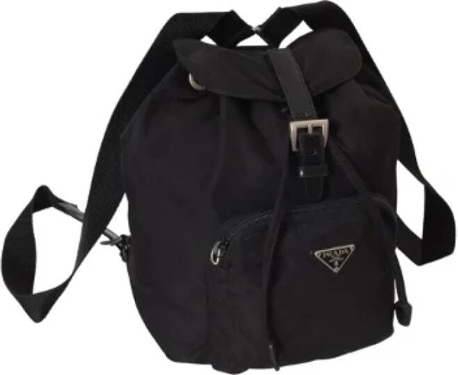 Prada Vintage Pre-owned Nylon backpacks Zwart Dames