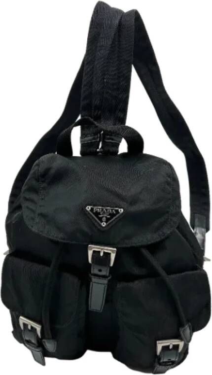 Prada Vintage Pre-owned Nylon backpacks Zwart Dames