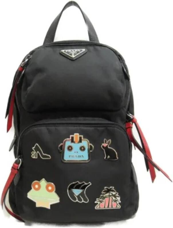 Prada Vintage Pre-owned Nylon backpacks Zwart Dames