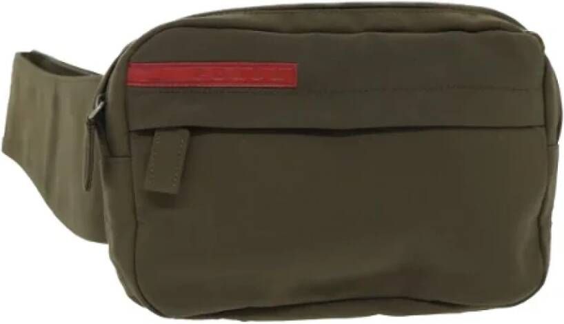Prada Vintage Pre-owned Nylon crossbody-bags Brown Dames