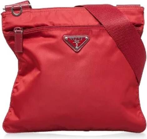 Prada Vintage Pre-owned Nylon crossbody-bags Rood Dames