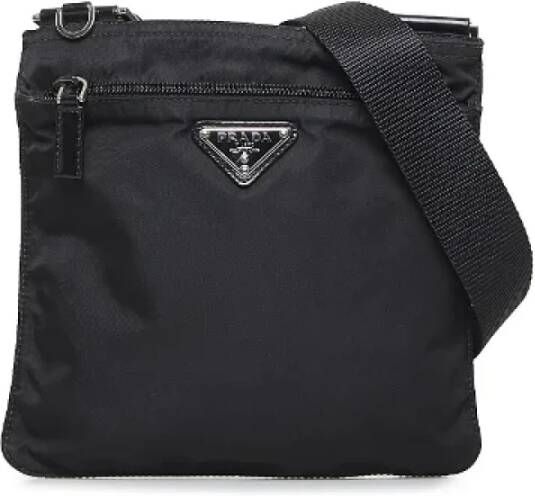 Prada Vintage Pre-owned Nylon crossbody-bags Zwart Dames