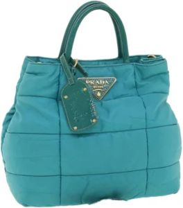 Prada Vintage Pre-owned Nylon handbags Blauw Dames