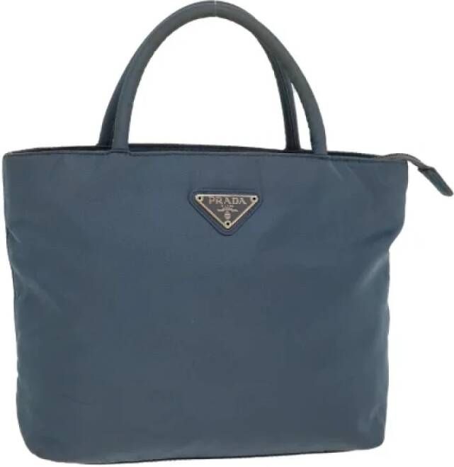 Prada Vintage Pre-owned Nylon handbags Blauw Dames