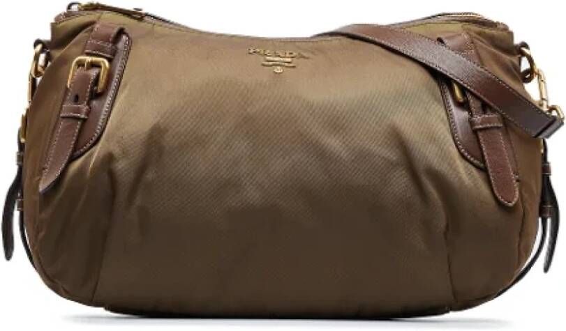 Prada Vintage Pre-owned Nylon handbags Bruin Dames