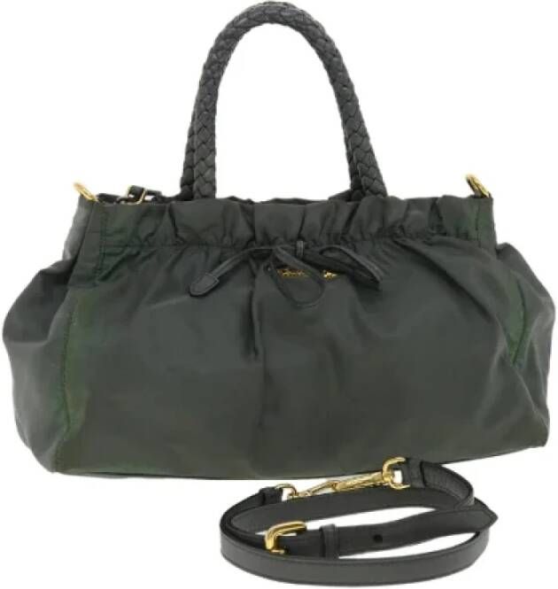 Prada Vintage Pre-owned Nylon handbags Grijs Dames