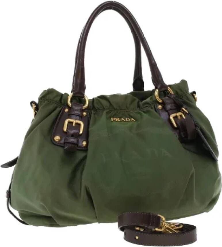 Prada Vintage Pre-owned Nylon handbags Groen Dames