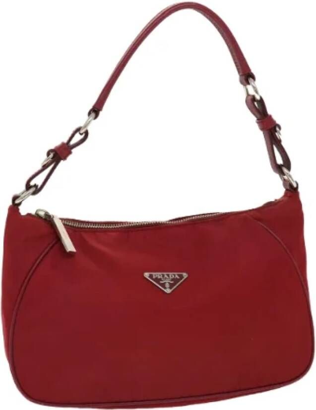 Prada Vintage Pre-owned Nylon handbags Rood Dames