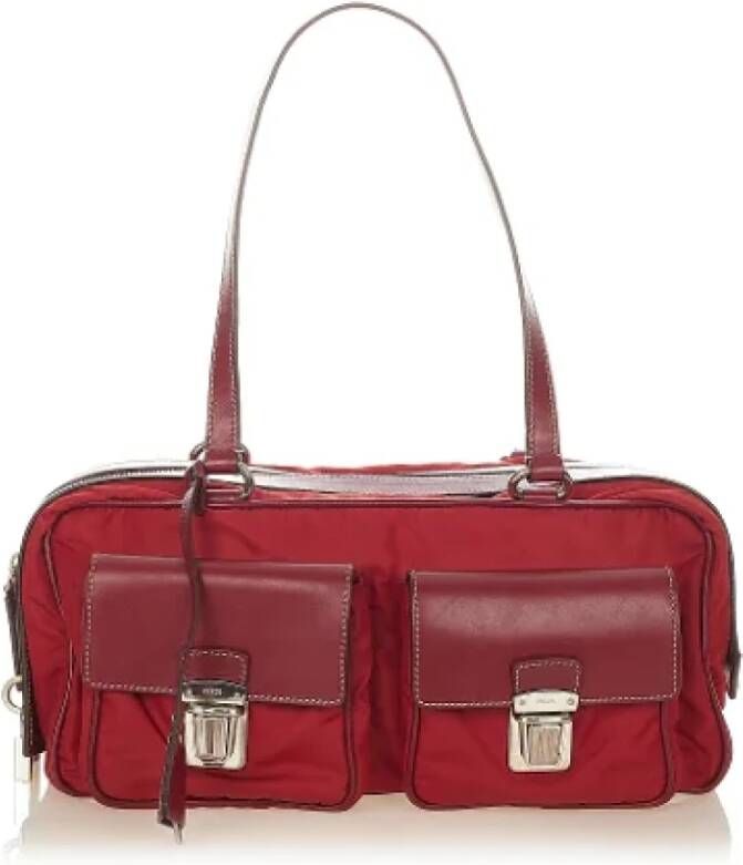 Prada Vintage Pre-owned Nylon handbags Rood Dames