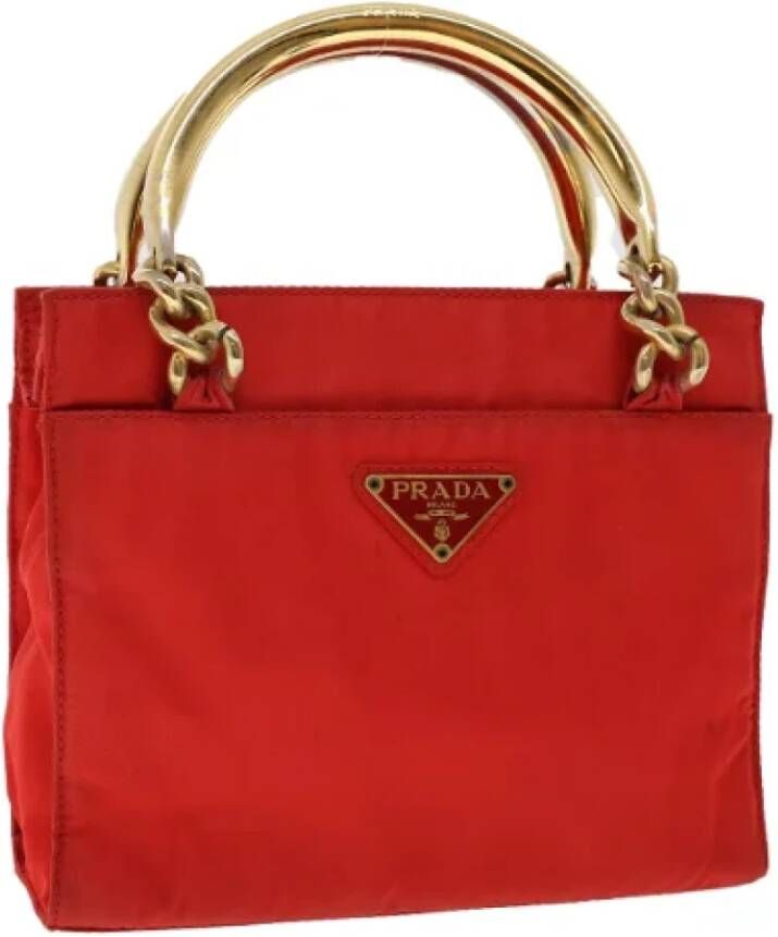 Prada Vintage Pre-owned Nylon handbags Rood Dames