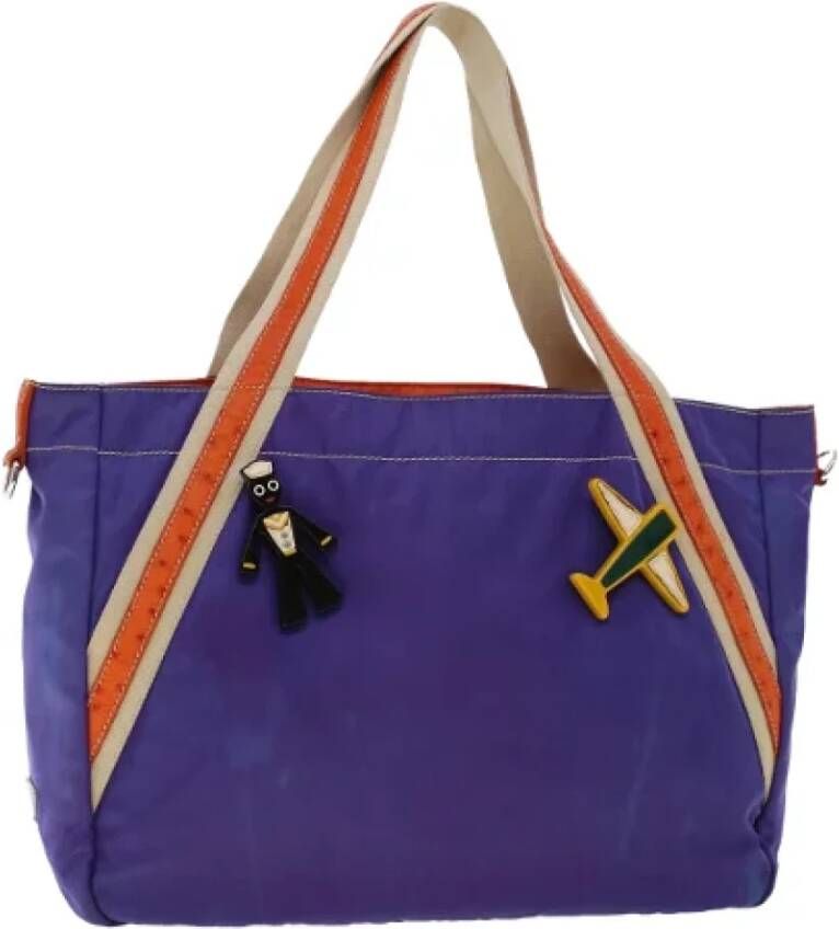 Prada Vintage Pre-owned Nylon totes Purple Dames