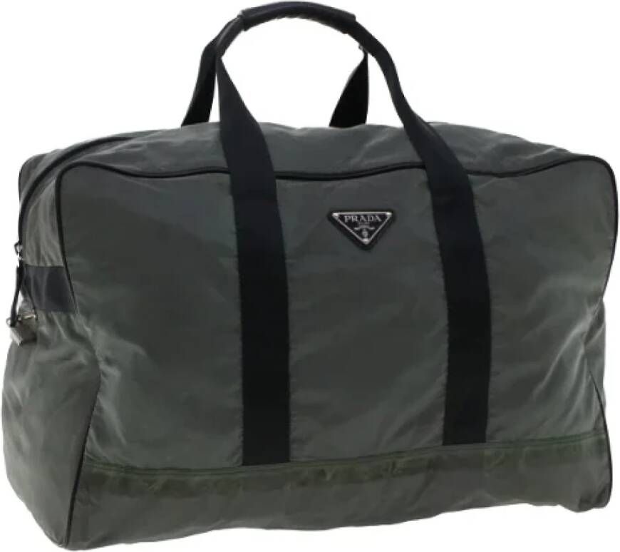 Prada Vintage Pre-owned Nylon travel-bags Grijs Dames