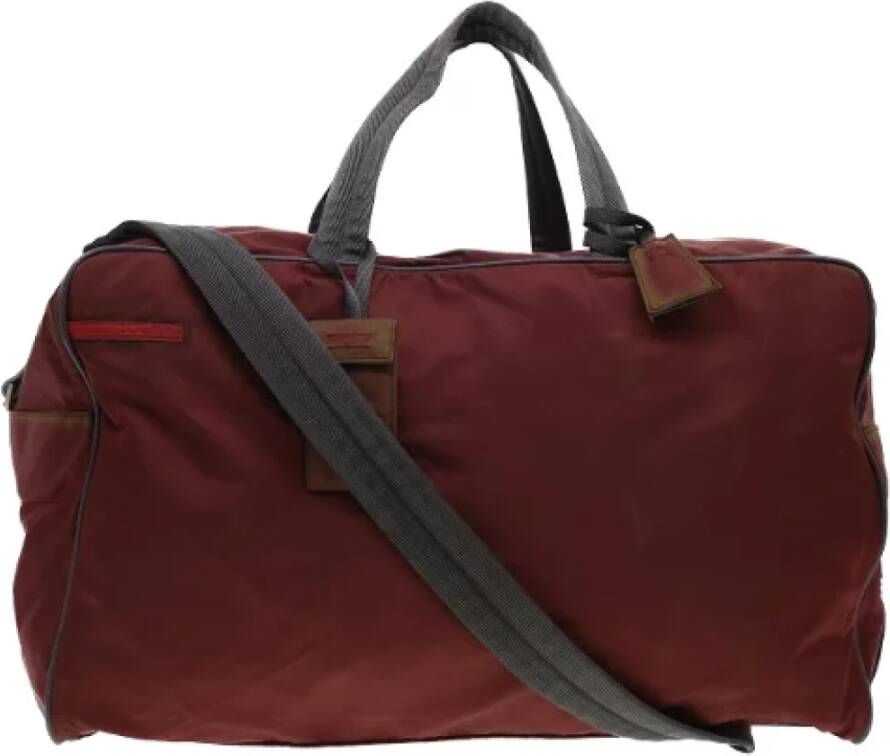Prada Vintage Pre-owned Nylon travel-bags Rood Dames