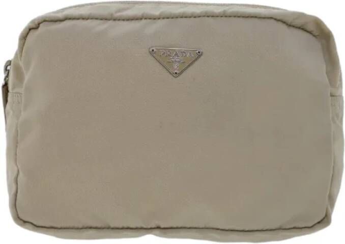 Prada Vintage Pre-owned Nylon wallets Beige Dames