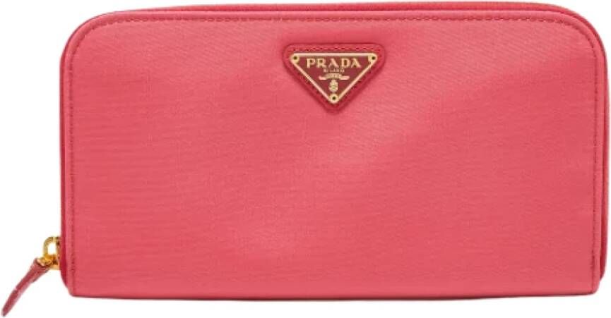 Prada Vintage Pre-owned Nylon wallets Roze Dames