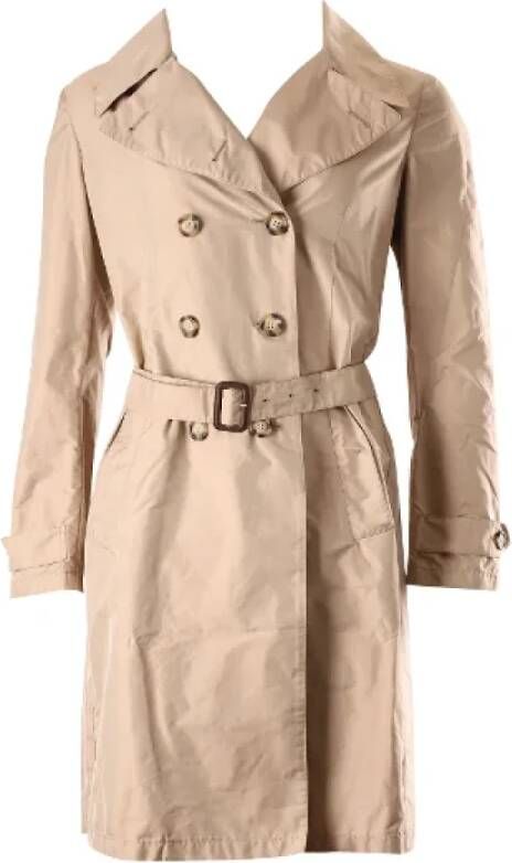 Prada Vintage Pre-owned Polyester outerwear Beige Dames