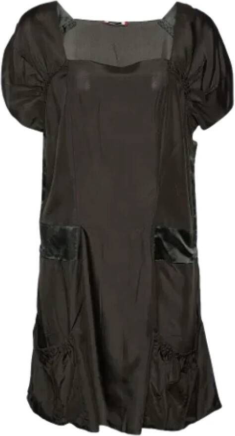 Prada Vintage Pre-owned Silk dresses Zwart Dames
