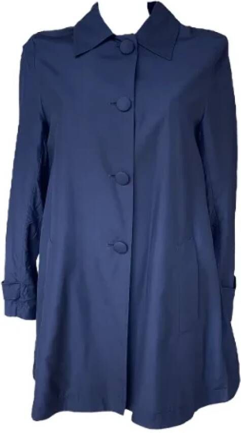 Prada Vintage Pre-owned Silk outerwear Blauw Dames