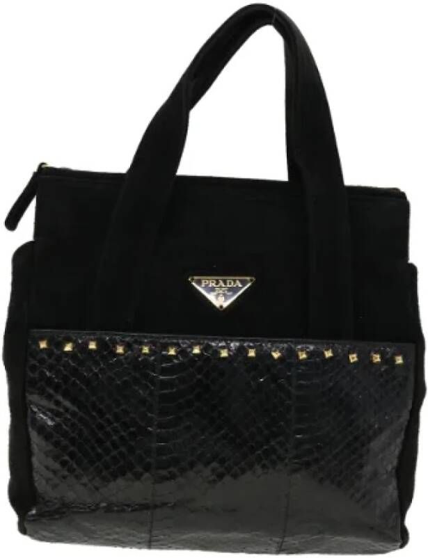 Prada Vintage Pre-owned Suede prada-bags Zwart Dames