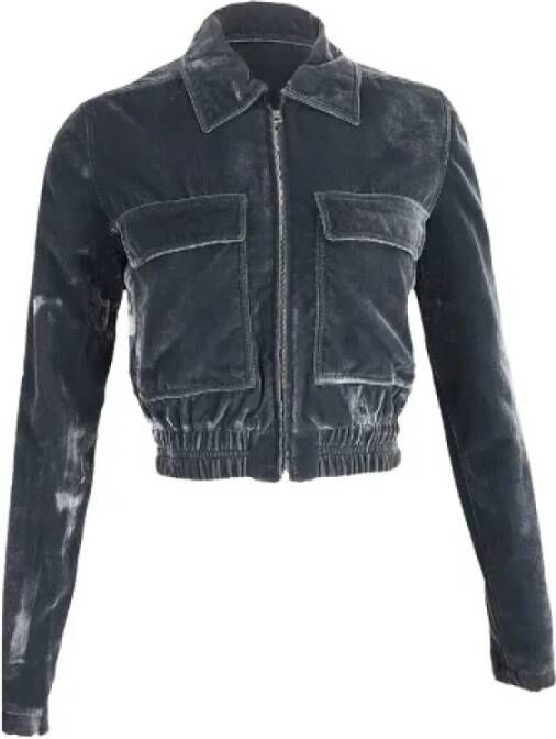 Prada Vintage Pre-owned Viscose outerwear Grijs Dames