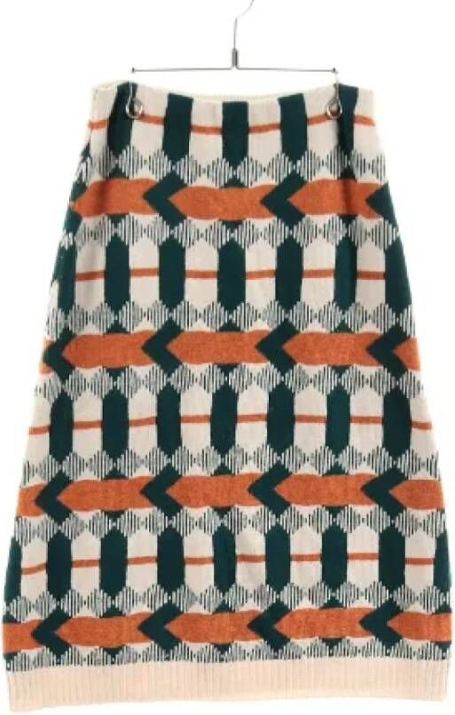 Prada Vintage Pre-owned Wool bottoms Beige Dames