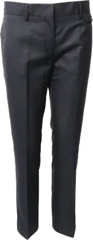 Prada Vintage Pre-owned Wool bottoms Grijs Dames